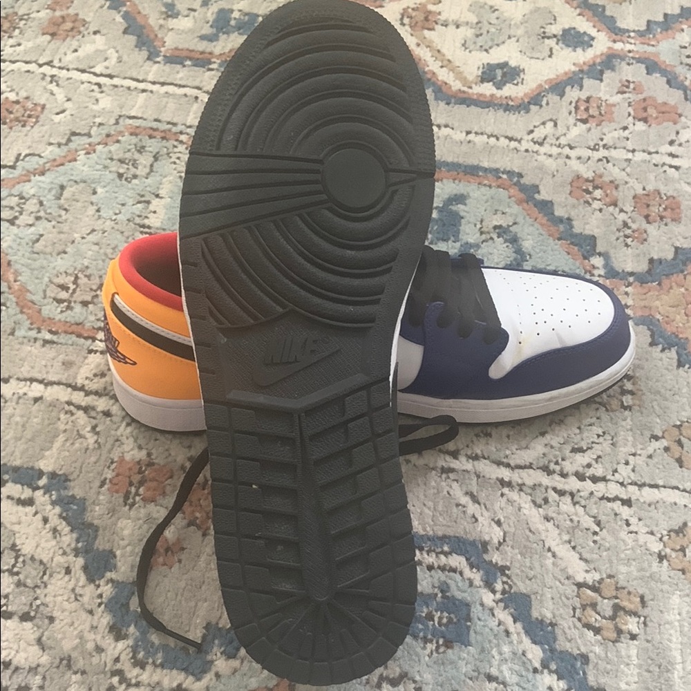 Jordan 1’s lows Blue and Orange Sneakers Classic Design - Picture 2 of 5